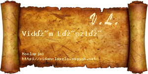 Vidám László névjegykártya