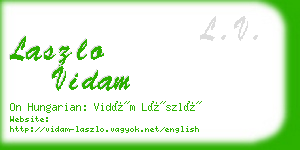 laszlo vidam business card
